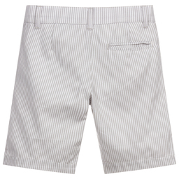 Dr. Kid-Grey Striped Cotton Shorts | Childrensalon Outlet