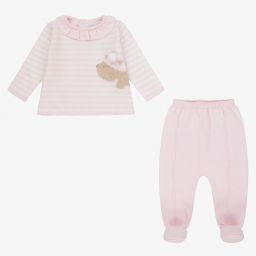 Dr. Kid-Pink 2 Piece Knitted Babygrow | Childrensalon Outlet
