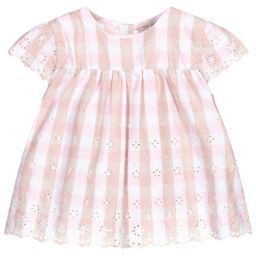 دكتور كيد-Pink & Beige Check Blouse | Childrensalon Outlet