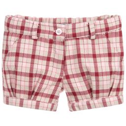 Dr. Kid-Pink Check Cotton Shorts  | Childrensalon Outlet