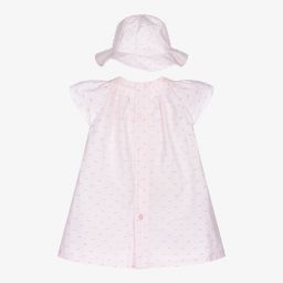 Dr. Kid-Розовое платье и чепец из хлопка для малышей | Childrensalon Outlet