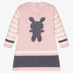 Dr. Kid-Pink & Grey Knitted Baby Dress | Childrensalon Outlet