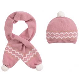 Dr. Kid-Pink Hat & Scarf Set | Childrensalon Outlet