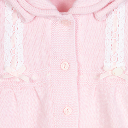 Dr. Kid-Pink Knitted Hooded Cardigan | Childrensalon Outlet