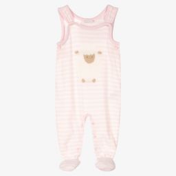 دكتور كيد-Pink Striped Knitted Dungarees | Childrensalon Outlet