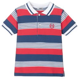Dr. Kid-Red & Blue Cotton Polo Shirt | Childrensalon Outlet