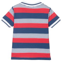 Dr. Kid-Red & Blue Cotton Polo Shirt | Childrensalon Outlet