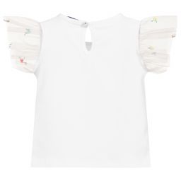 Dr. Kid-تيشيرت قطن جيرسي لون أبيض للبنات | Childrensalon Outlet