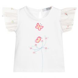 Dr. Kid-تيشيرت قطن جيرسي لون أبيض للبنات | Childrensalon Outlet