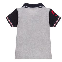 Dr. Kid-White & Grey Cotton Polo Shirt | Childrensalon Outlet