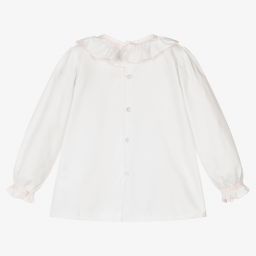 Dr. Kid-White Ruffle Collar Blouse | Childrensalon Outlet