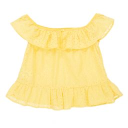 Dr. Kid-Yellow Broderie Anglaise Top | Childrensalon Outlet