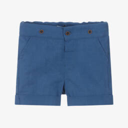 Dr. Kid-Young Gentlemen's Blue Linen Blend Shorts | Childrensalon Outlet