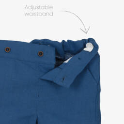 Dr. Kid-Young Gentlemen's Blue Linen Blend Shorts | Childrensalon Outlet