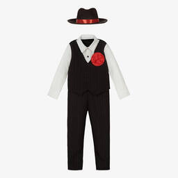 دريس أب باي ديزاين-Boys Black Pinstripe Gangster Costume | Childrensalon Outlet