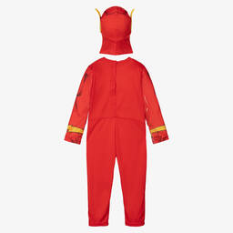 دريس أب باي ديزاين-زي تنكري ساتان لون أحمر وأصفر بطبعة "البرق" | Childrensalon Outlet