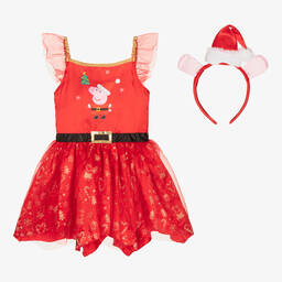 Dress Up by Design-Red Festive Peppa Pig Costume | Childrensalon Outlet