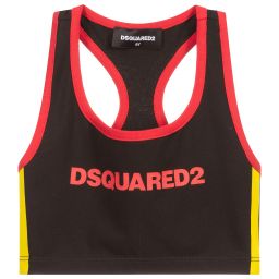 ديسكوارد2-Girls Black Cotton Sports Vest | Childrensalon Outlet