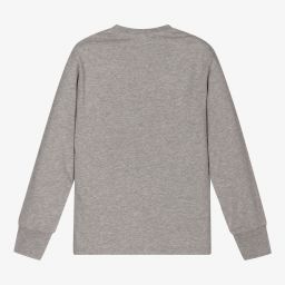 ديسكوارد2-Grey Cotton Logo Top | Childrensalon Outlet