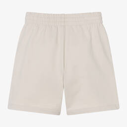 EA7 Emporio Armani-Boys Beige Cotton Jersey Shorts | Childrensalon Outlet