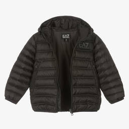 EA7 Emporio Armani-Черный пуховик для мальчиков | Childrensalon Outlet
