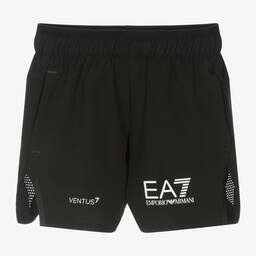 EA7 Emporio Armani-Boys Black VENTUS7 Sports Shorts | Childrensalon Outlet