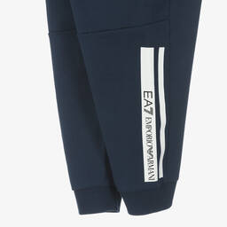 EA7 Emporio Armani-Boys Blue Cotton Joggers | Childrensalon Outlet