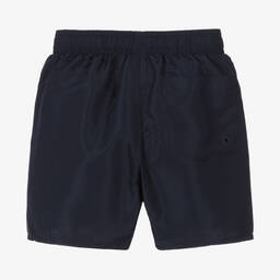 EA7 Emporio Armani-Boys Blue Logo Swim Shorts | Childrensalon Outlet