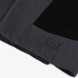 EA7 Emporio Armani-Boys Charcoal Cotton-Blend Shorts | Childrensalon Outlet