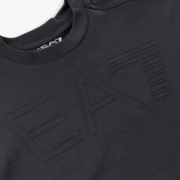 EA7 Emporio Armani-Boys Charcoal Cotton Graphic Tee | Childrensalon Outlet