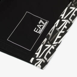 EA7 Emporio Armani-Boys Charcoal Logo Cotton Shorts | Childrensalon Outlet