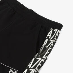 EA7 Emporio Armani-Boys Charcoal Logo Cotton Shorts | Childrensalon Outlet