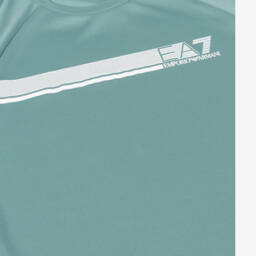 EA7 Emporio Armani-تيشيرت نشط أخضر نقي للأولاد | Childrensalon Outlet