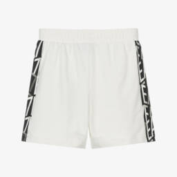 EA7 Emporio Armani-Boys Ivory Logo Jersey Shorts | Childrensalon Outlet