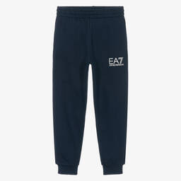 EA7 Emporio Armani-Синие хлопковые джоггеры EA7 | Childrensalon Outlet