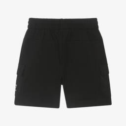EA7 Emporio Armani-Boys Sleek Black Cargo Shorts | Childrensalon Outlet