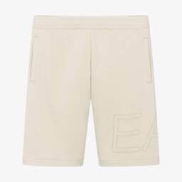 EA7 Emporio Armani-Мягкие бежевые шорты из джерси для мальчиков | Childrensalon Outlet