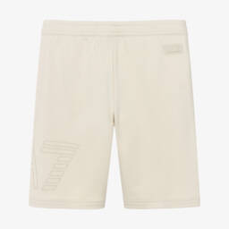 EA7 Emporio Armani-Мягкие бежевые шорты из джерси для мальчиков | Childrensalon Outlet