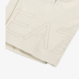 EA7 Emporio Armani-Мягкие бежевые шорты из джерси для мальчиков | Childrensalon Outlet
