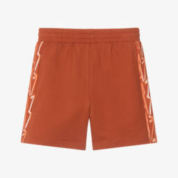 EA7 Emporio Armani-Boys Vibrant Orange Logo Shorts | Childrensalon Outlet