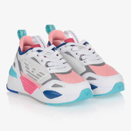 EA7 Emporio Armani-Разноцветные кроссовки с сетчатыми вставками | Childrensalon Outlet