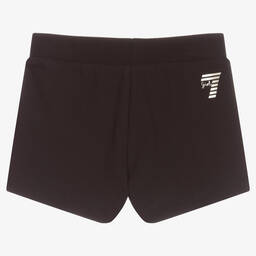 EA7 Emporio Armani-Girls Black Jersey Logo Shorts | Childrensalon Outlet
