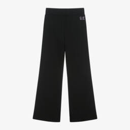 EA7 Emporio Armani-Girls Black Wide Leg Trousers | Childrensalon Outlet