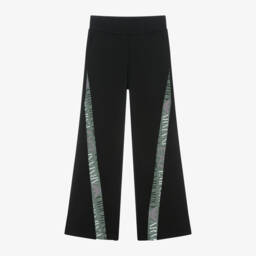 EA7 Emporio Armani-Girls Black Wide Leg Trousers | Childrensalon Outlet