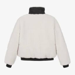 EA7 Emporio Armani-Girls Cream Fleece Zip Jacket | Childrensalon Outlet