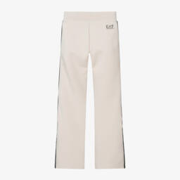 EA7 Emporio Armani-Girls Cream Modal Stretch Trousers | Childrensalon Outlet