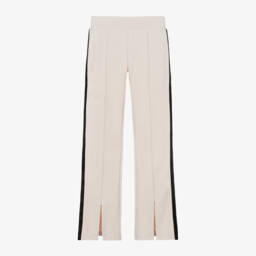 EA7 Emporio Armani-Girls Cream Modal Stretch Trousers | Childrensalon Outlet