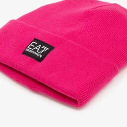 EA7 Emporio Armani-Розовая вязаная шапка-бини | Childrensalon Outlet