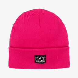 EA7 Emporio Armani-Розовая вязаная шапка-бини | Childrensalon Outlet