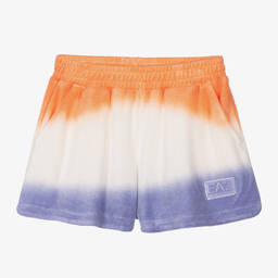 EA7 Emporio Armani-Girls Purple & Orange Ombré Shorts | Childrensalon Outlet